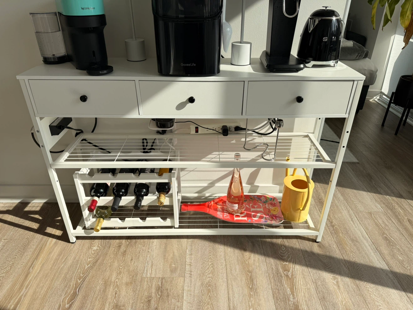 White Console Table with Power Outlets - photo 3