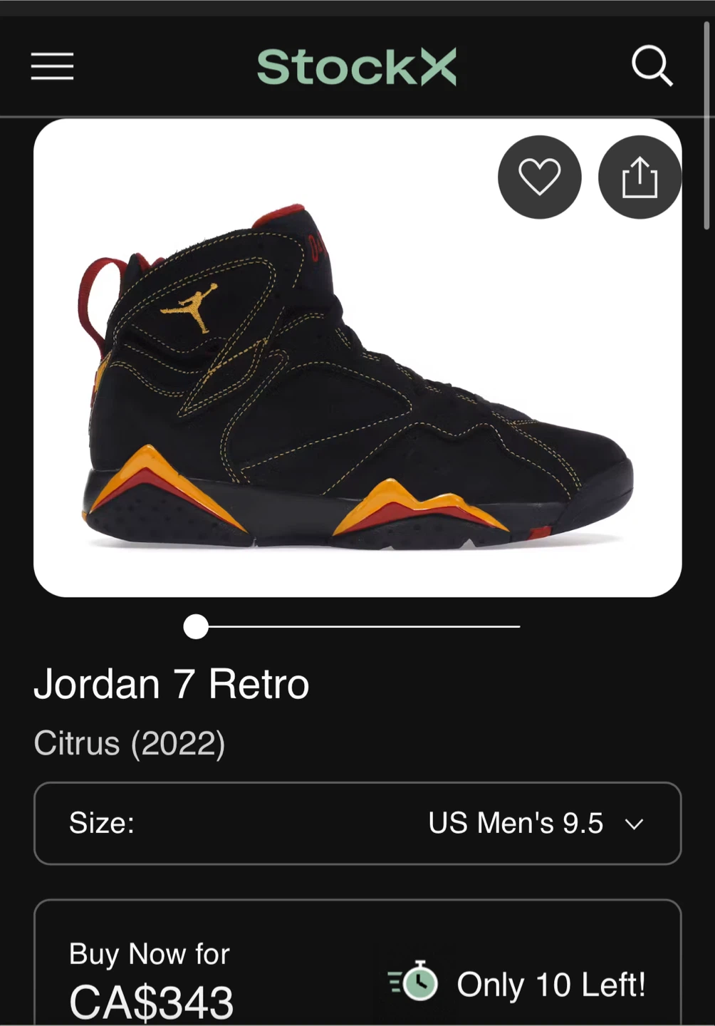 Jordan 7 Retro Citrus (2022) Men's Size 9.5 - photo 4