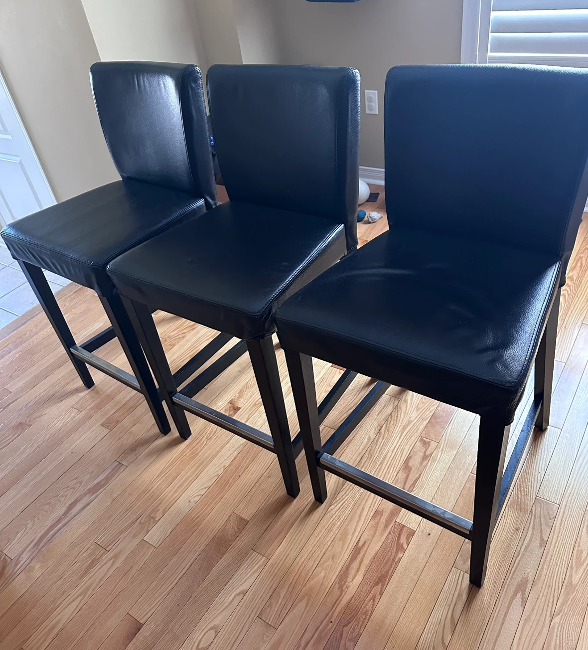 3 Leather Bar Chairs