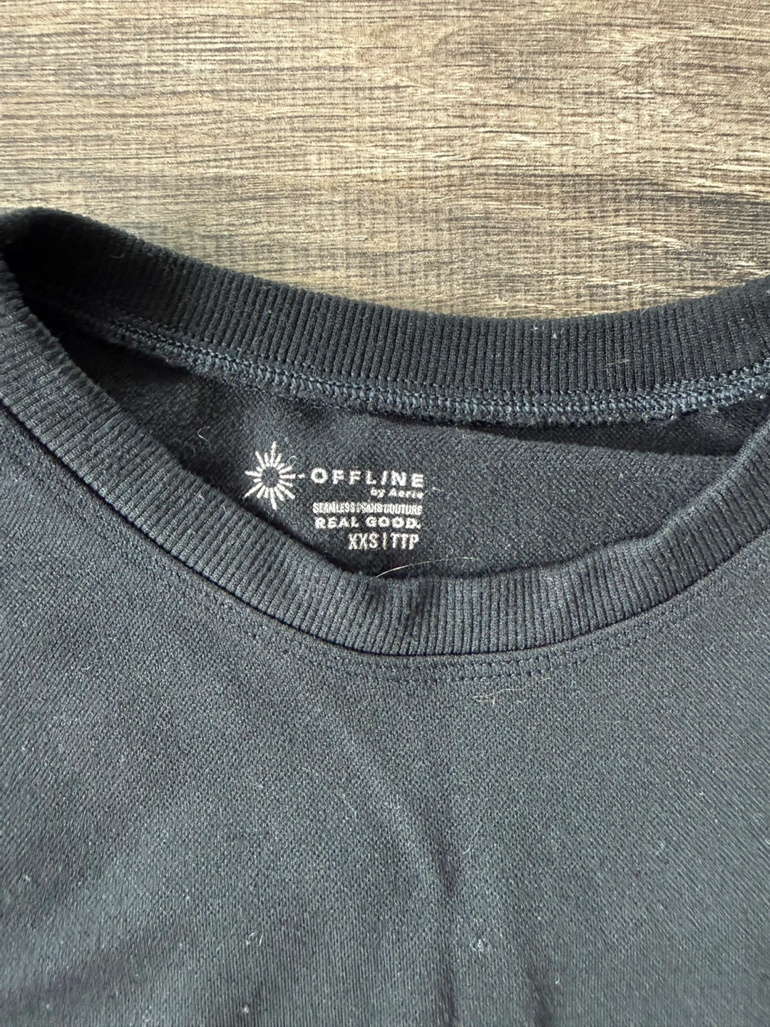 OFFLINE by Aerie Black Crop Top and Bike Shorts Set size xxs - photo 2