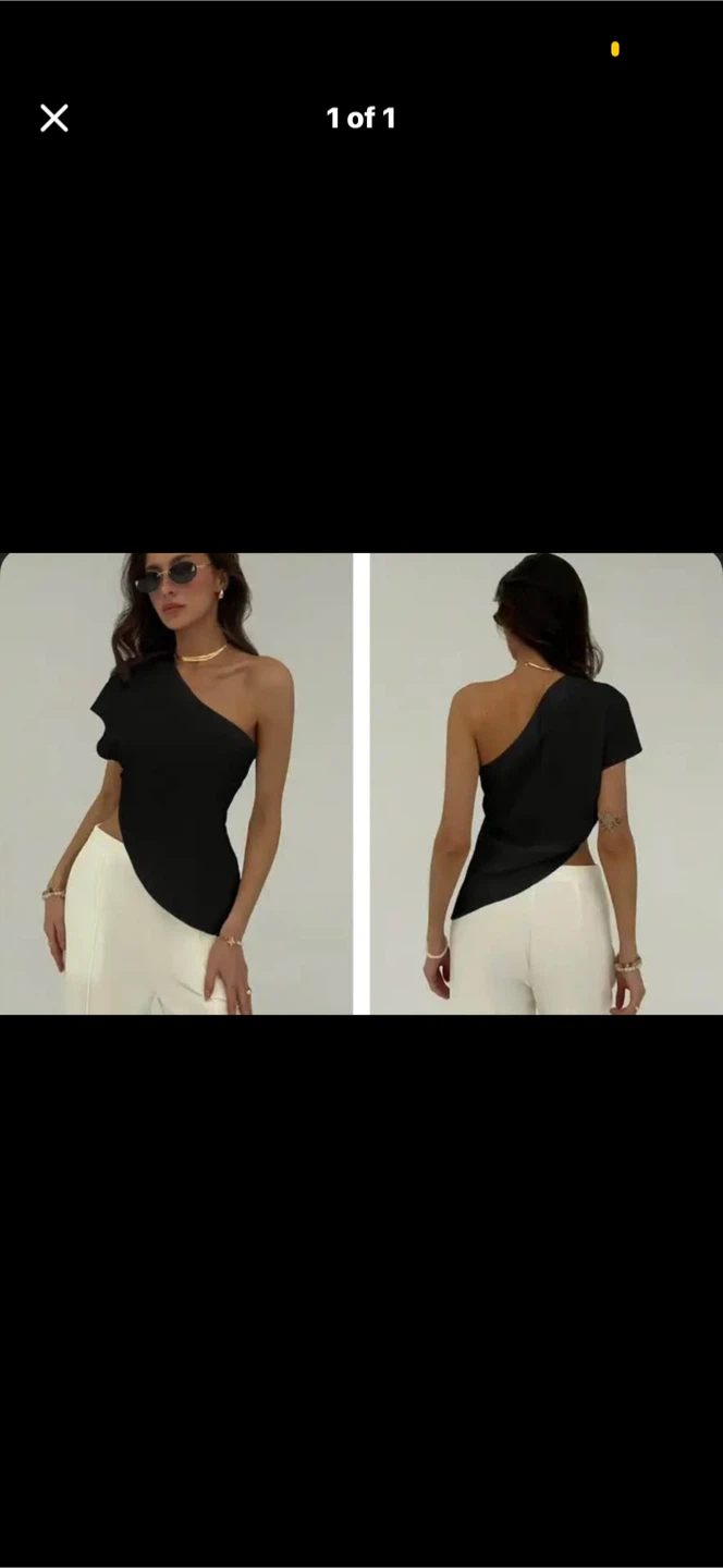 Black One-Shoulder Asymmetrical Top. Size small