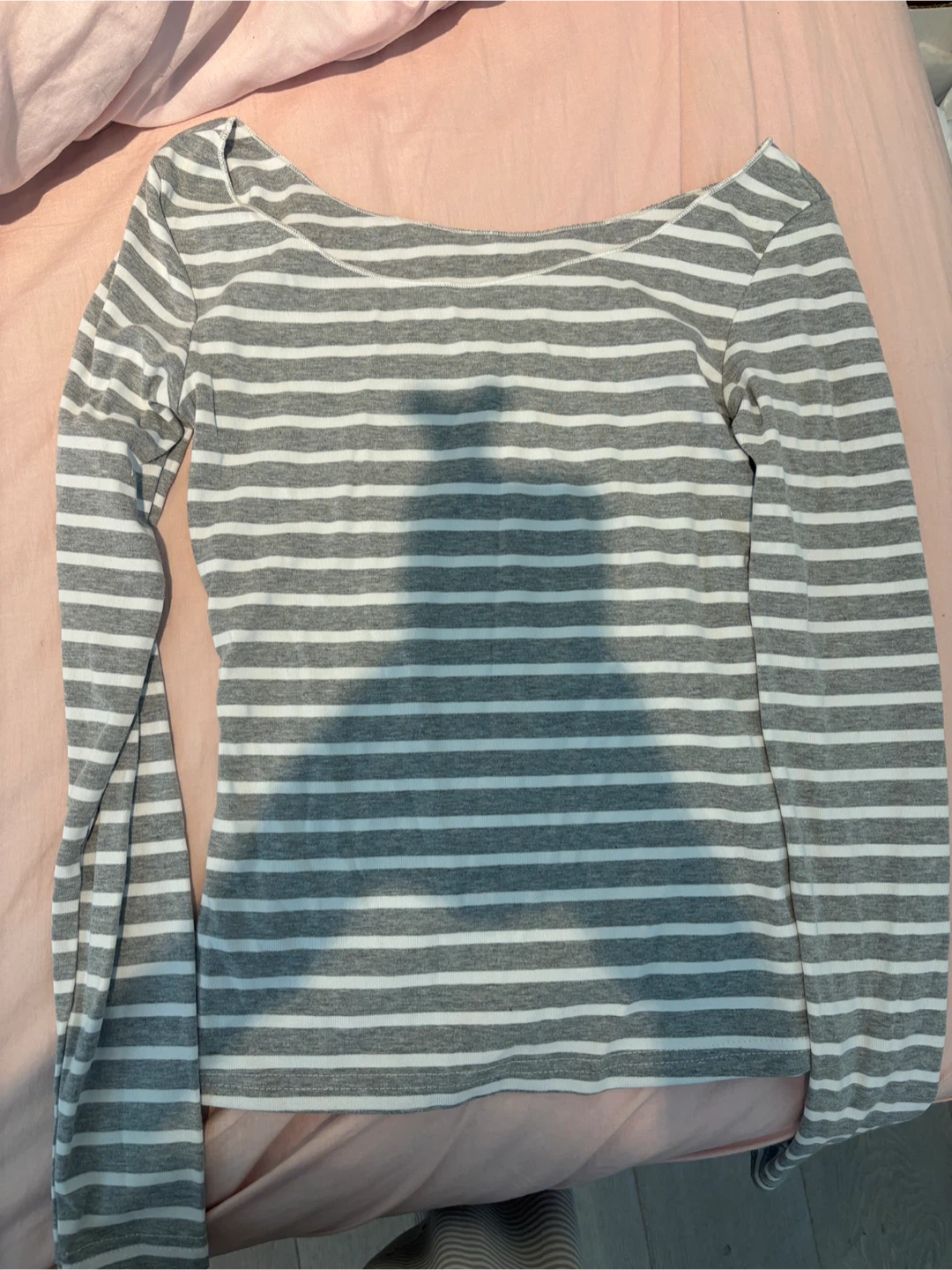 Grey and white striped long-sleeve shirt - photo 2
