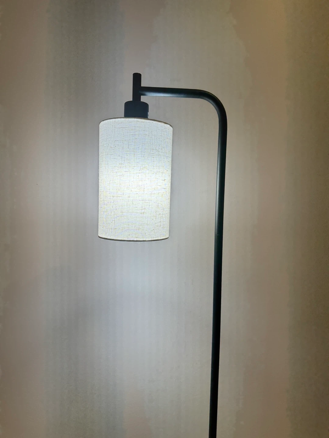 Black Arc Floor Lamp with Fabric Shade - photo 5