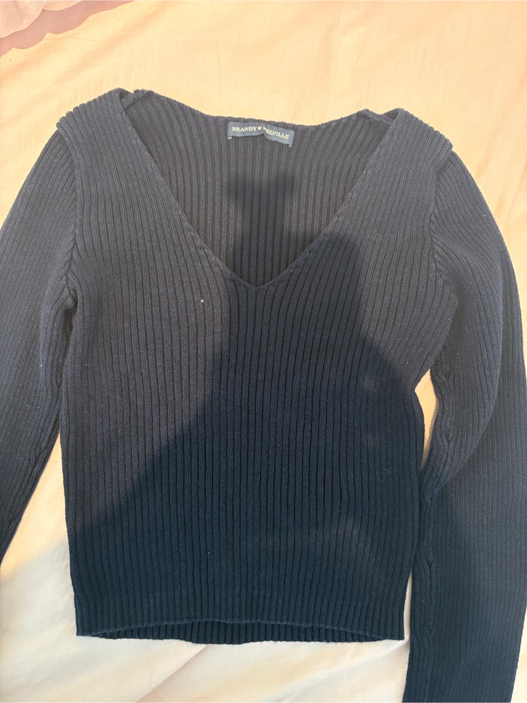 Brandy Melville V-Neck Long Sleeve Top
