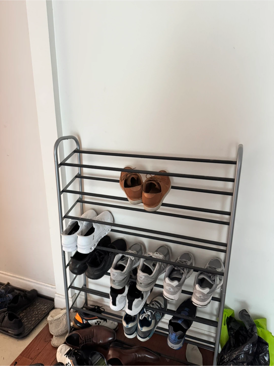 4-Tier Shoe Rack with Assorted Shoes