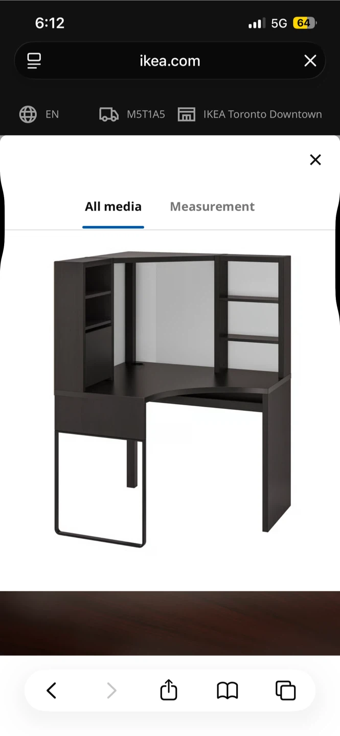 FREE BLACK IKEA MICKE CORNER DESK / WORK STATION