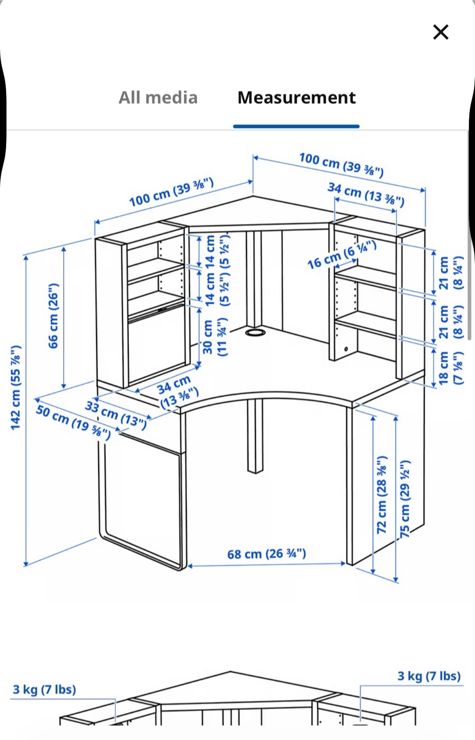 FREE BLACK IKEA MICKE CORNER DESK / WORK STATION - photo 2