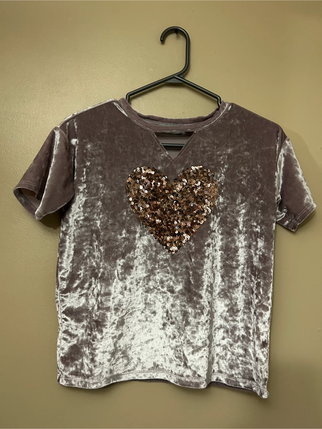 Velvet Sequin Heart Top Kids 10/12