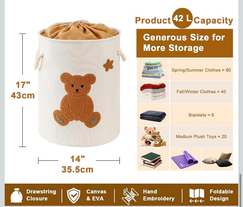New Nursery Storage Basket Laundry Hamper Toy Bin - photo 2