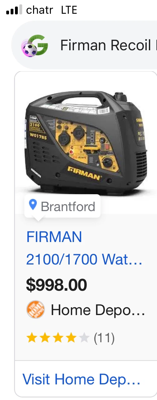 Firman Recoil Inverter Generator W01785 - photo 2