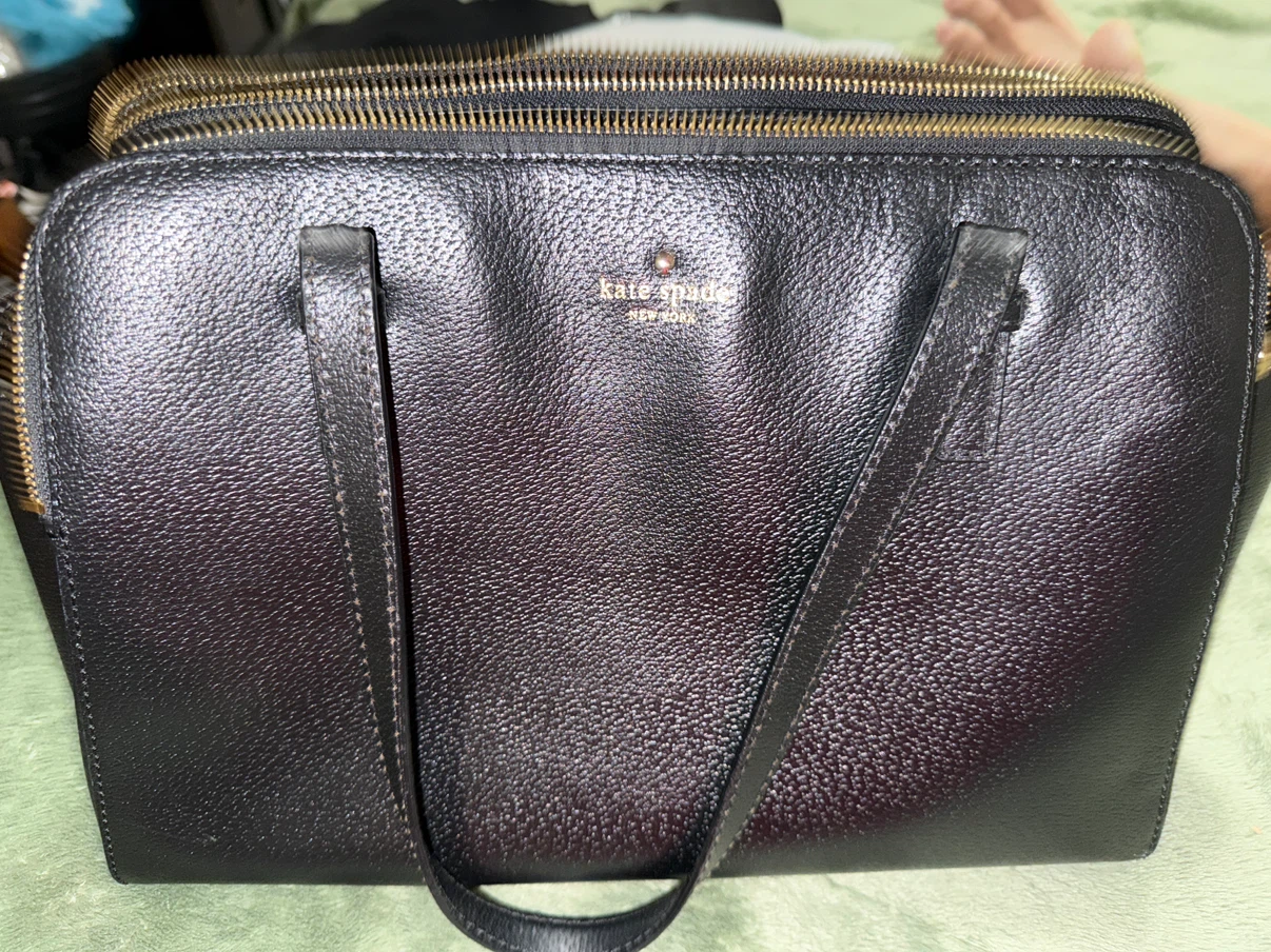 Kate Spade New York Black Leather Tote Bag