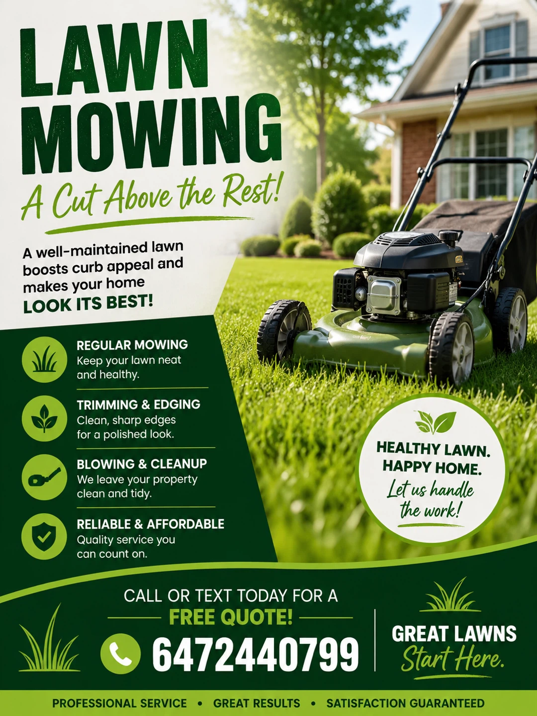 Lawn Mowing Service - Free Quote!