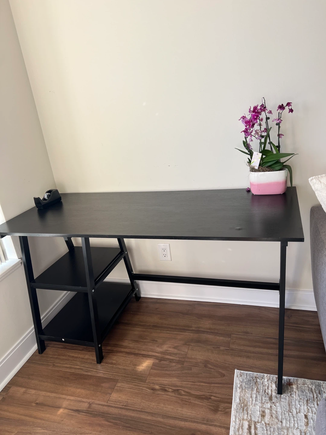 Black Desk with Shelves