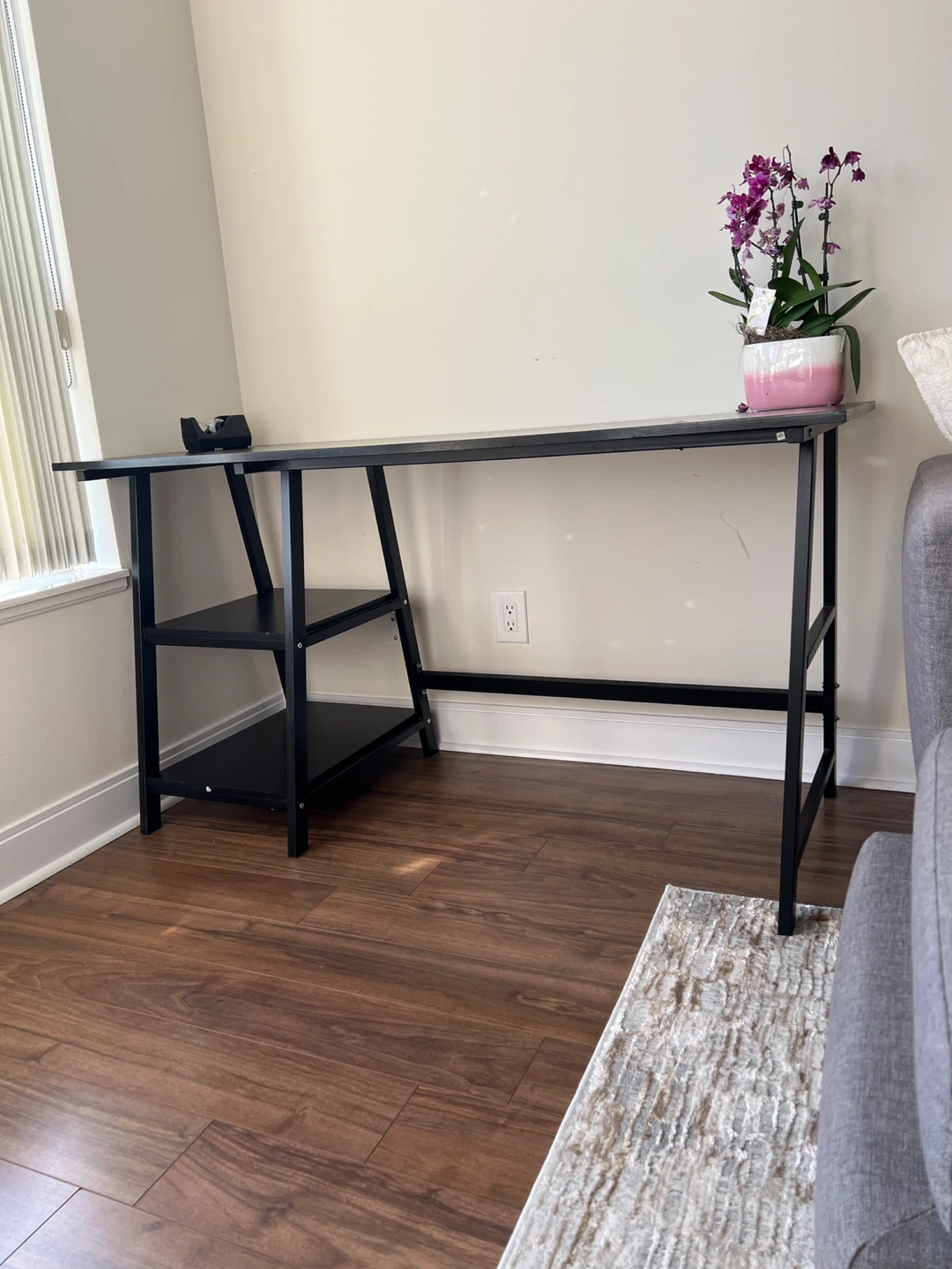 Black Desk with Shelves - photo 2