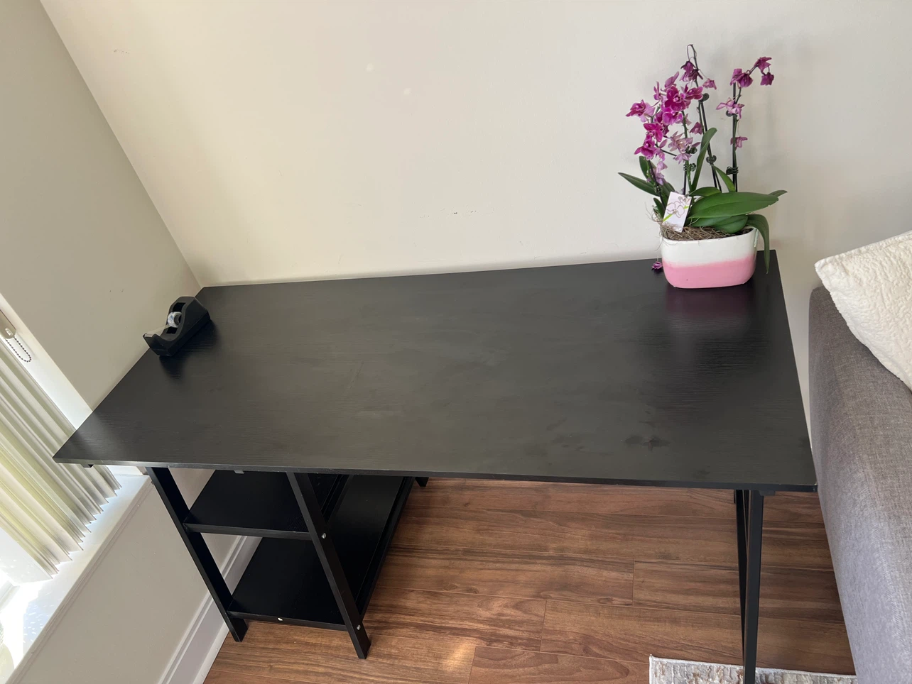 Black Desk with Shelves - photo 3