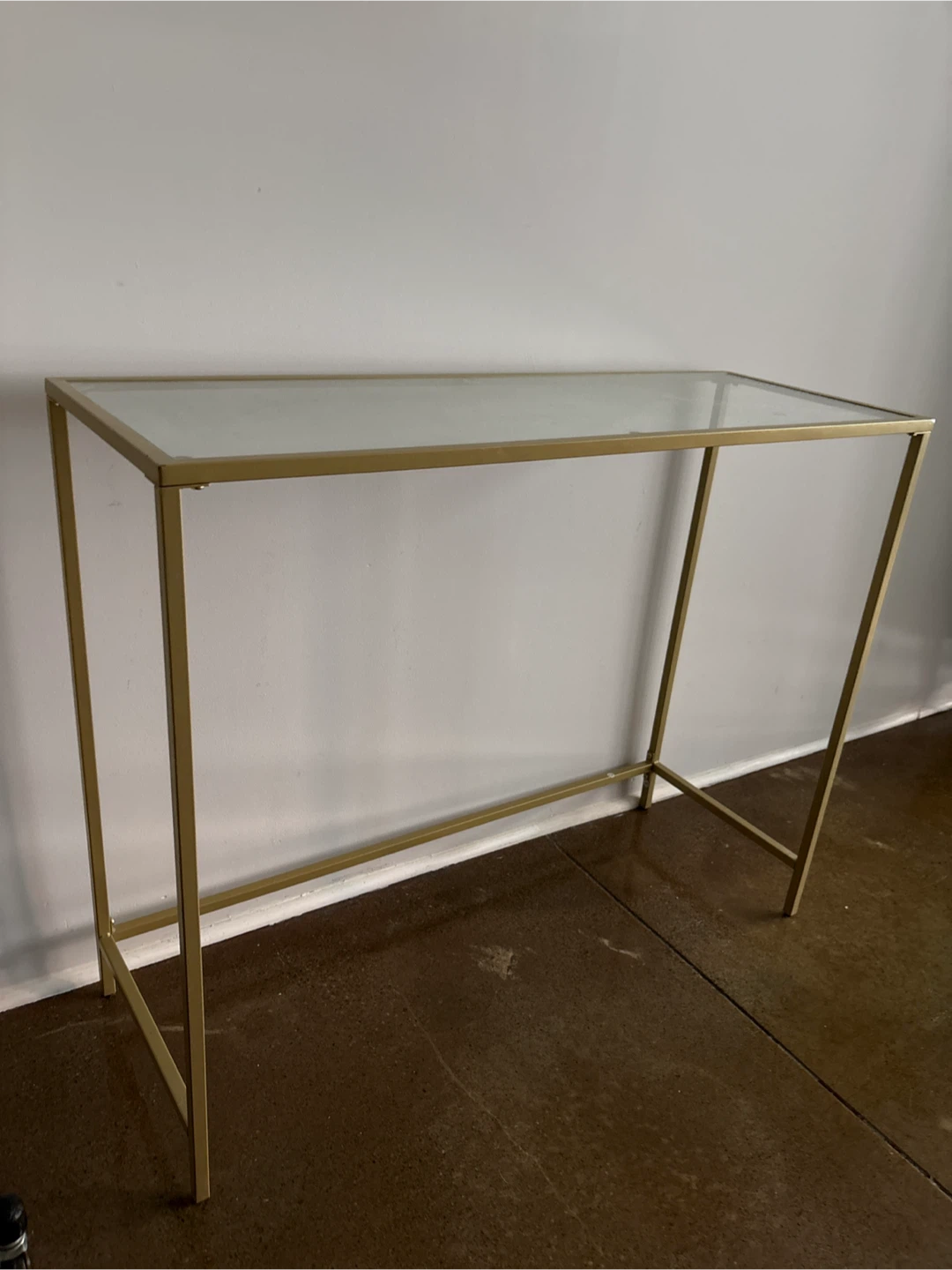 Gold Frame Glass Console Table