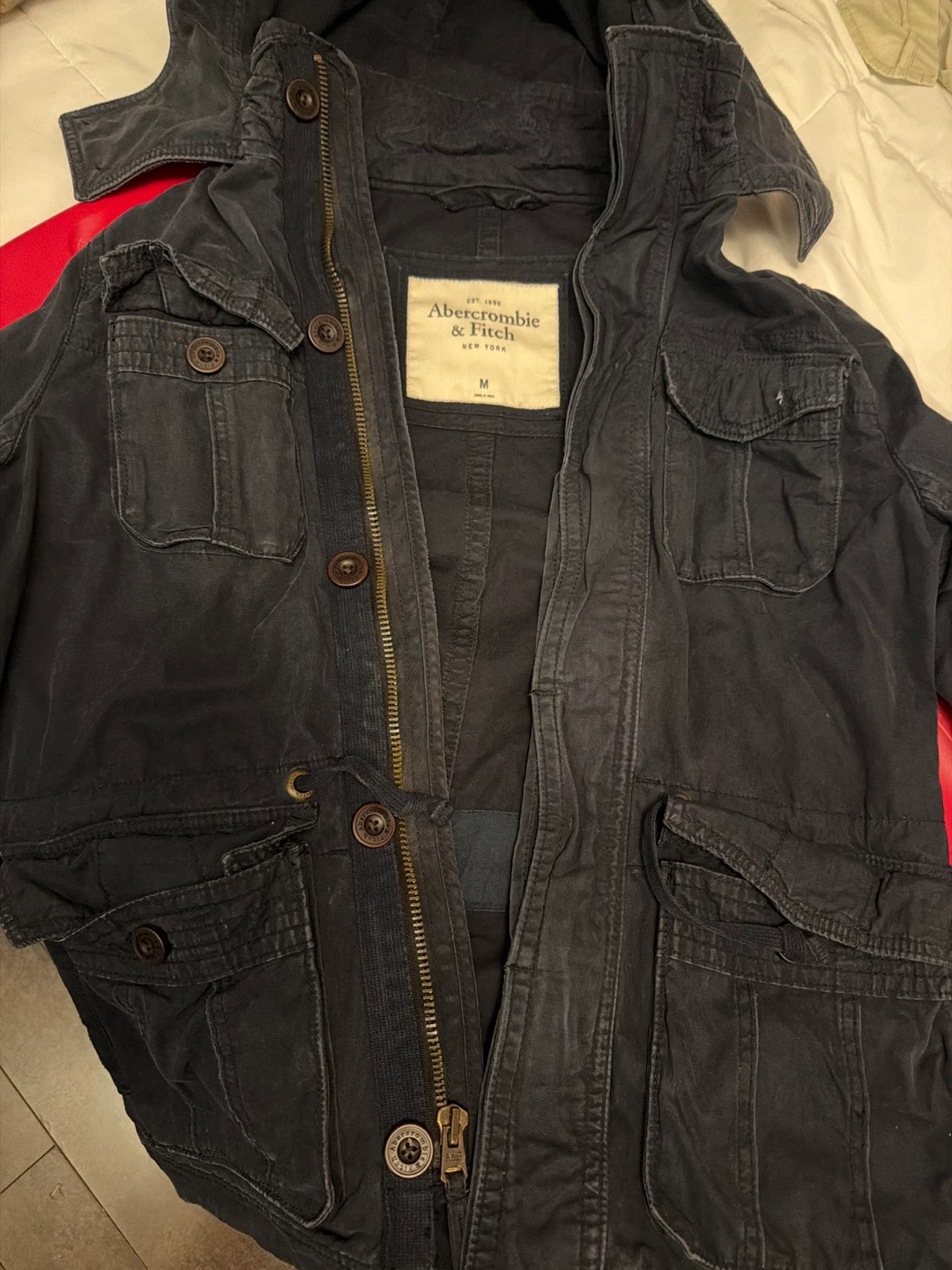 Abercrombie & Fitch Navy Blue Parka Jacket