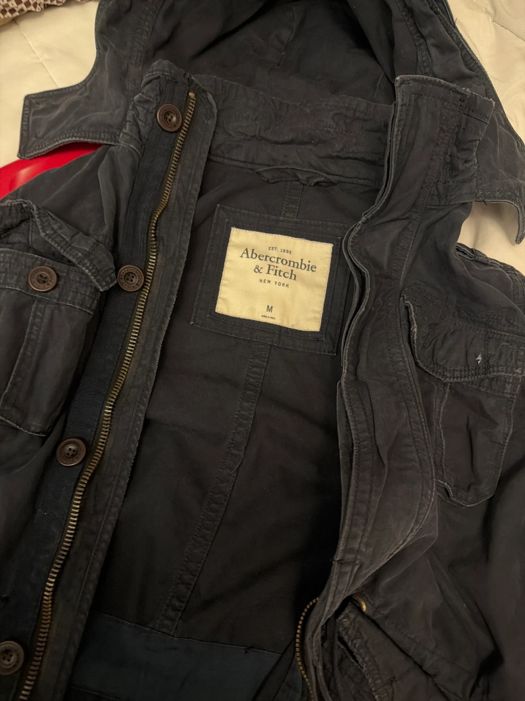 Abercrombie & Fitch Navy Blue Parka Jacket - photo 2