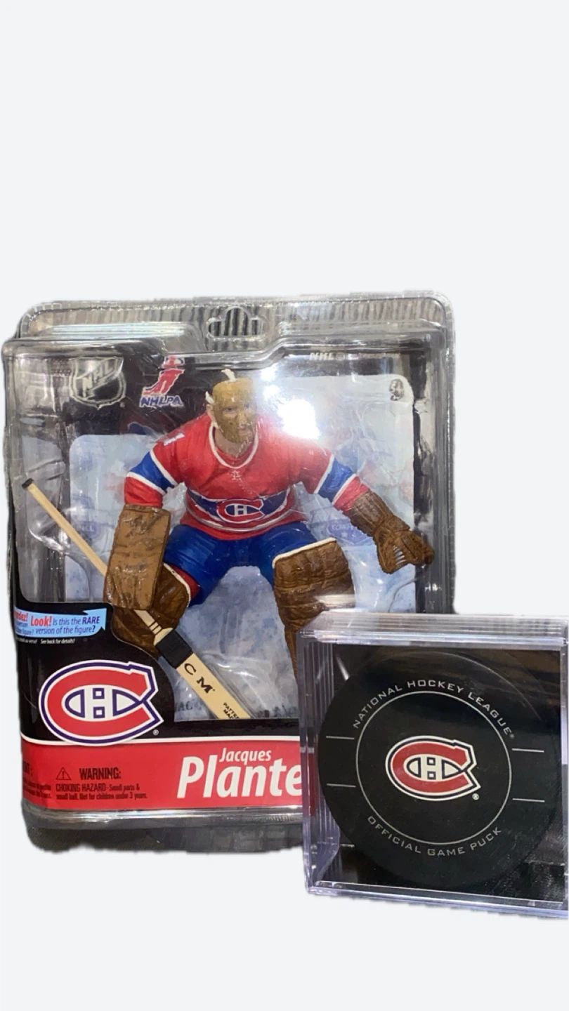 McFarlane NHL Jacques Plante Figure with Official Game Puck