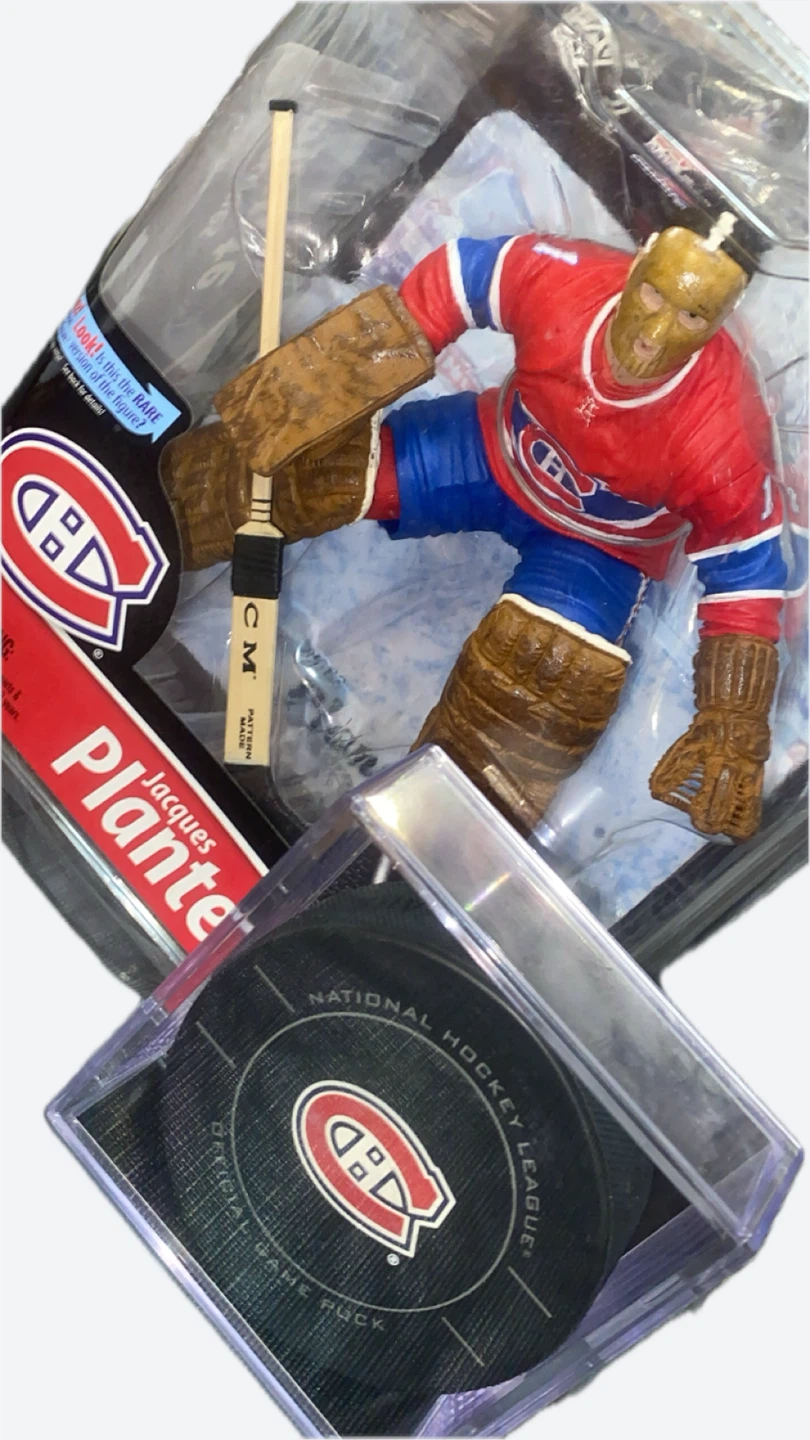 McFarlane NHL Jacques Plante Figure with Official Game Puck - photo 2