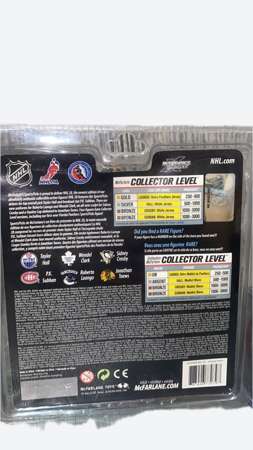 McFarlane NHL Jacques Plante Figure with Official Game Puck - photo 4