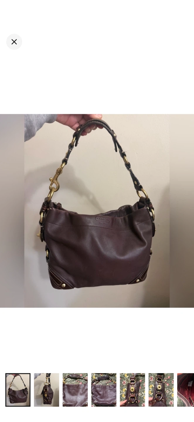 Vintage Brown Coach Carly Gold Hardware