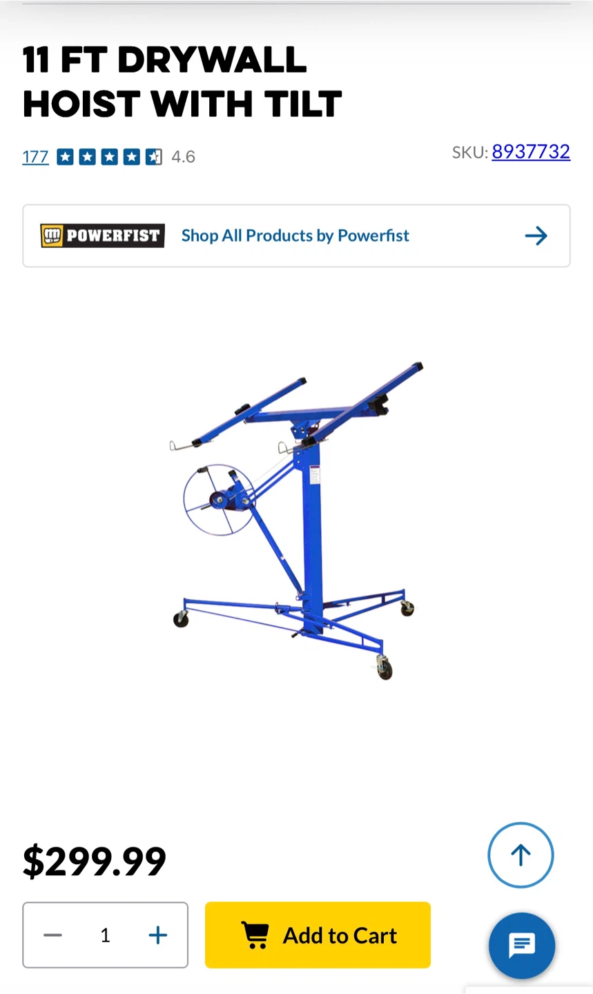 Drywall Hoist 120$