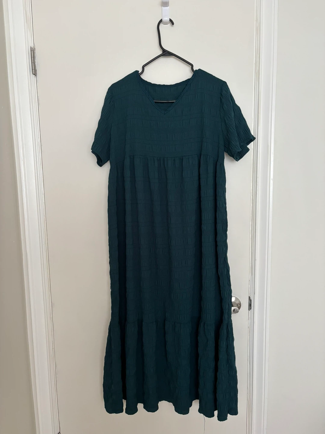 Teal Textured Midi Dress