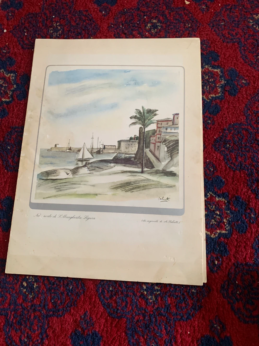 Vintage Italian Riviera Seaside Art Print - photo 2