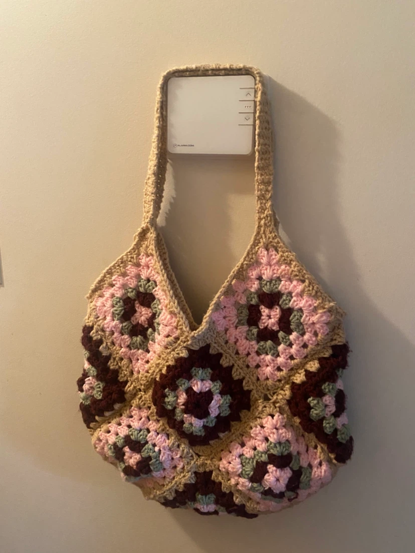 Handmade Crochet Granny Square Tote Bag - photo 2