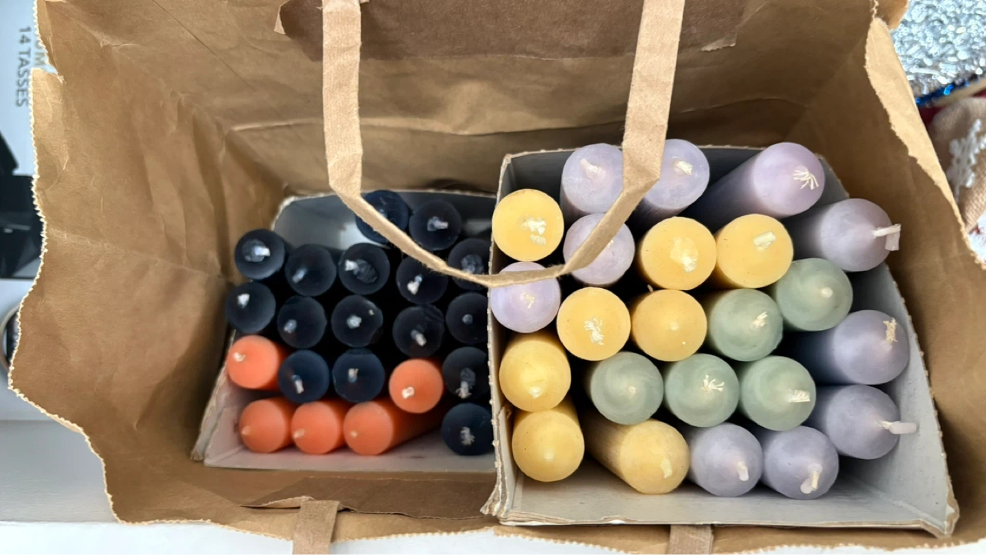Lot of 20+ Taper Candles in Various Colours