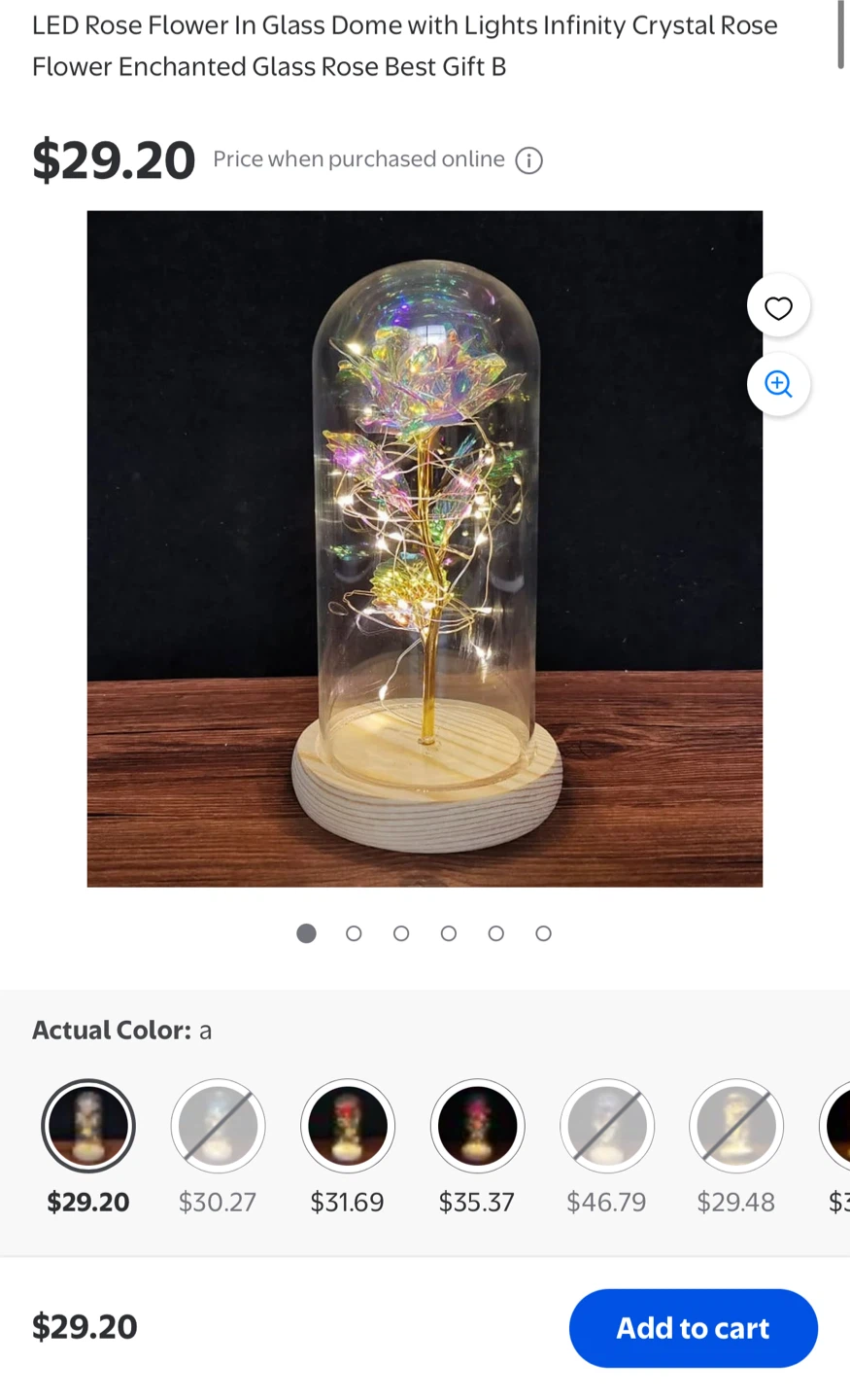 Light Up Rose in Glass Dome - photo 2