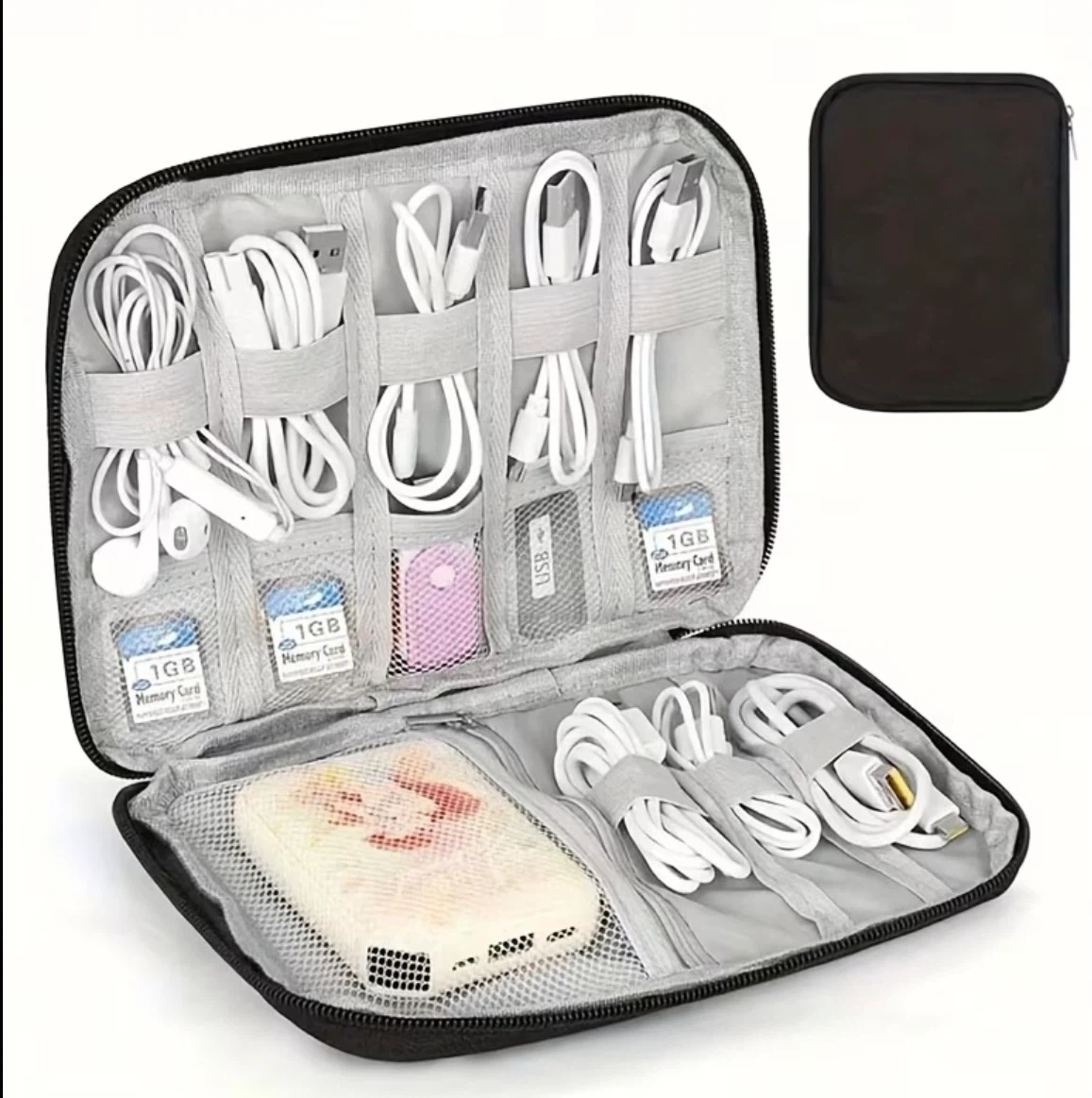 Travel Cable Organizer Bag — Red - photo 2