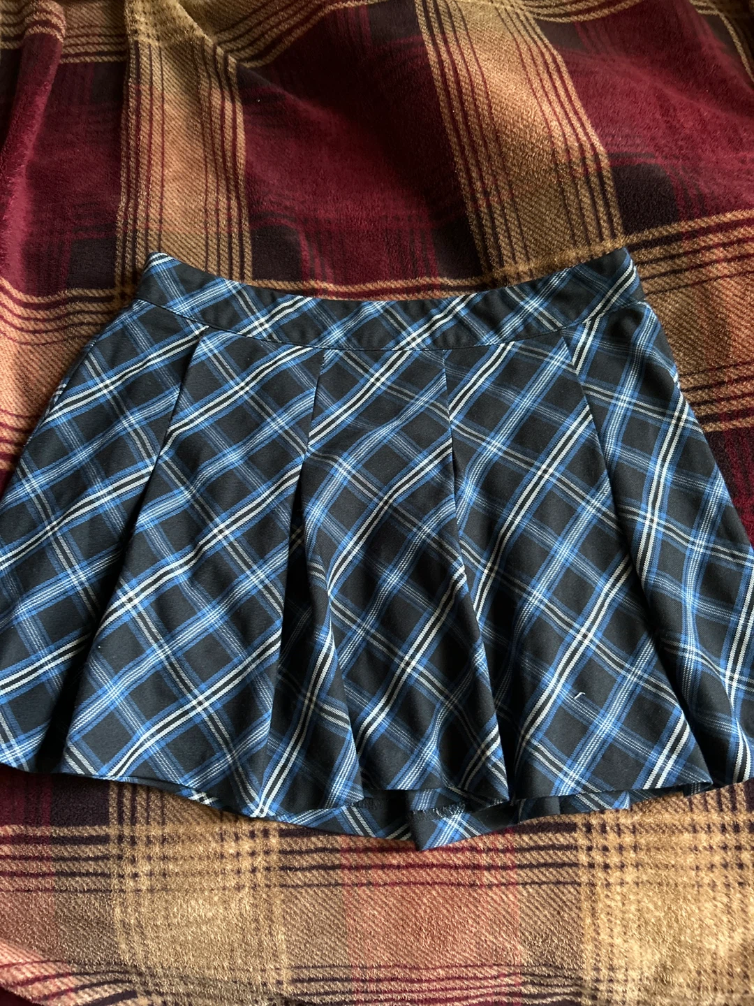 Divided Plaid Pleated Mini Skirt Size 10