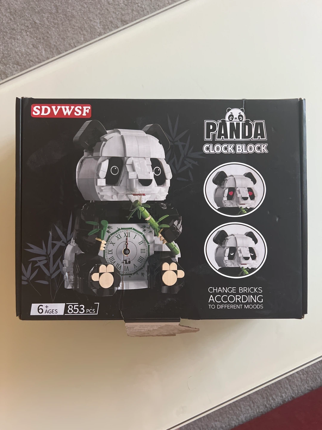 853pc Panda Clock Building Block Set – New