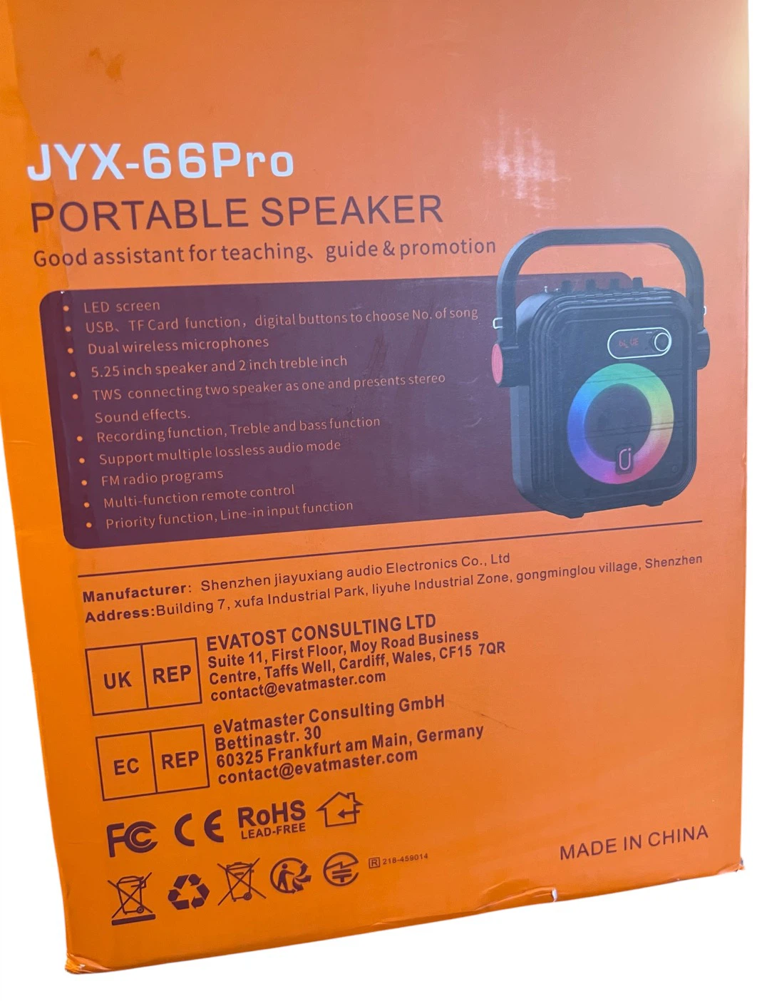JYX-66Pro Portable Speaker with Dual Wireless Microphones – New - photo 2
