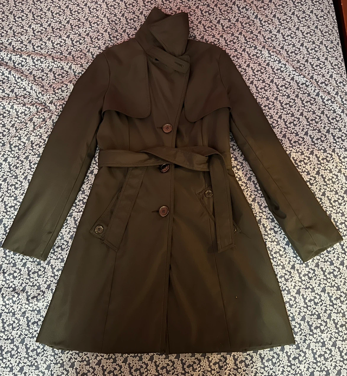 Kenneth Blake Black Belted Raincoat