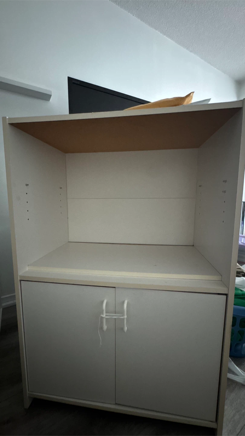 White Storage Cabinet with Doors