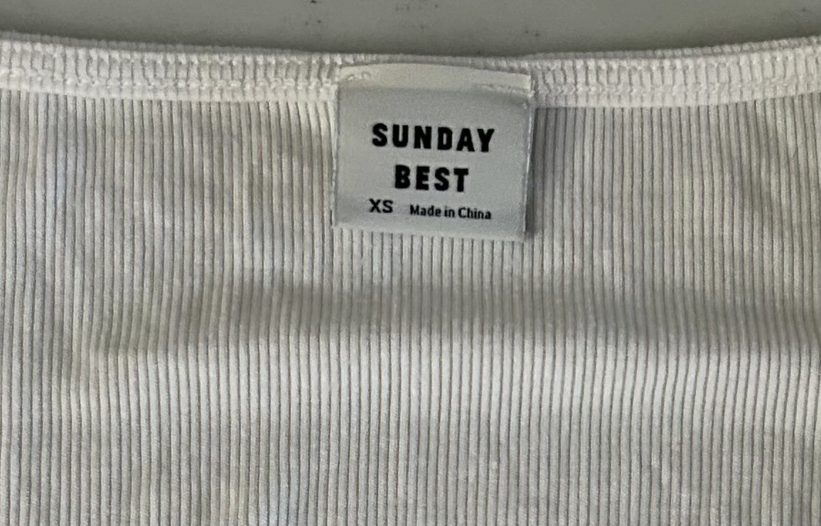 Sunday Best White Ribbed Top XS - photo 3