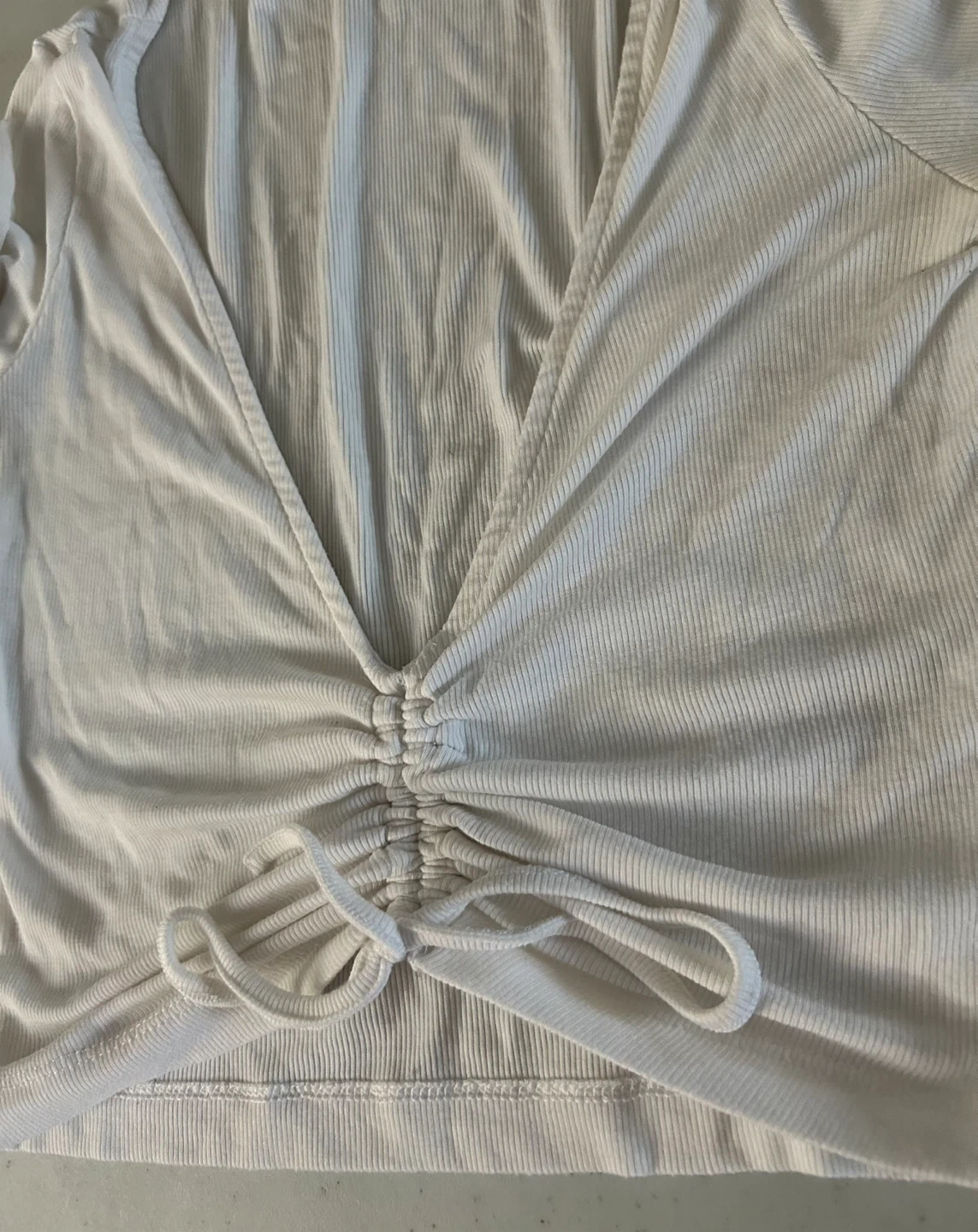 Sunday Best White Ribbed Top XS - photo 4