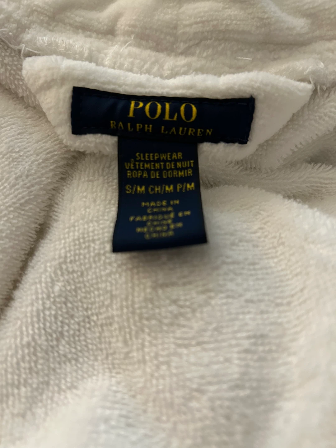 Men’s Polo Ralph Lauren White Bath Robe - photo 3