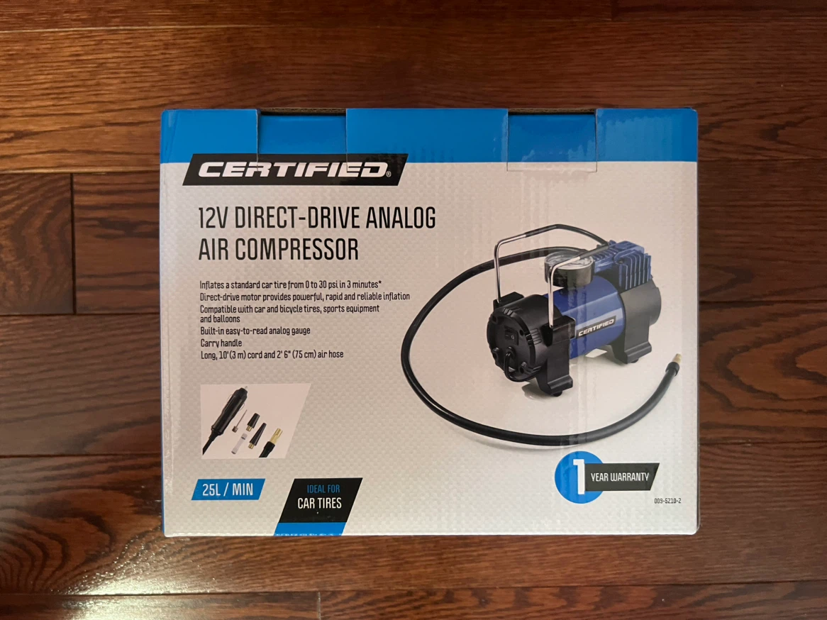 Certified Portable Air Compressor/Tire Inflator