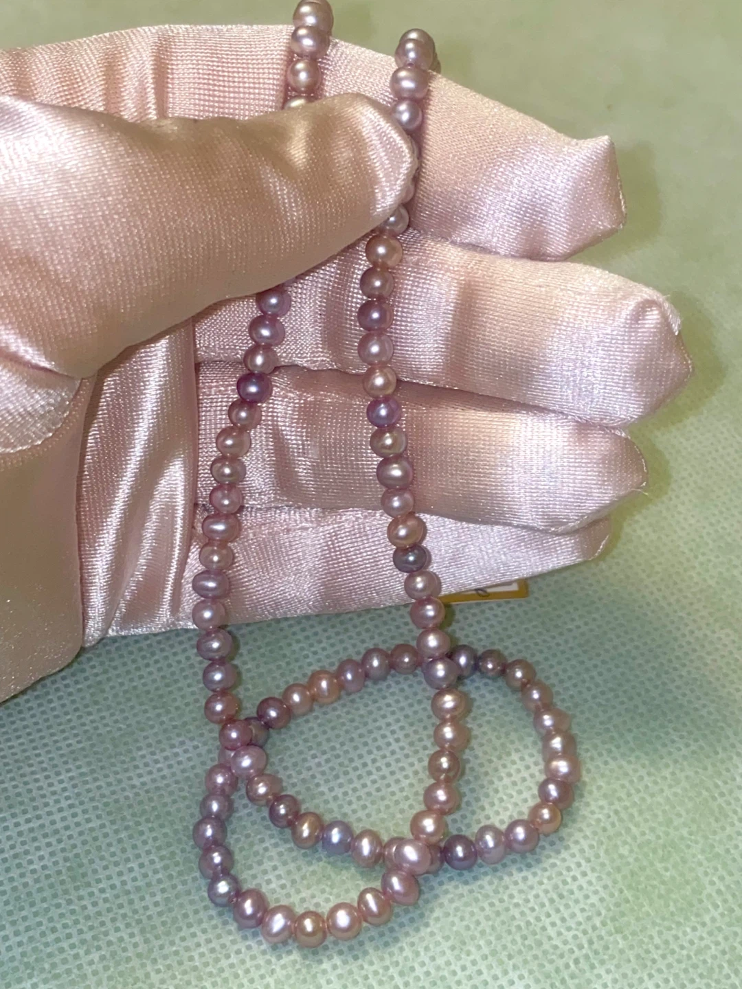 18K Gold Lavender Pearl Necklace