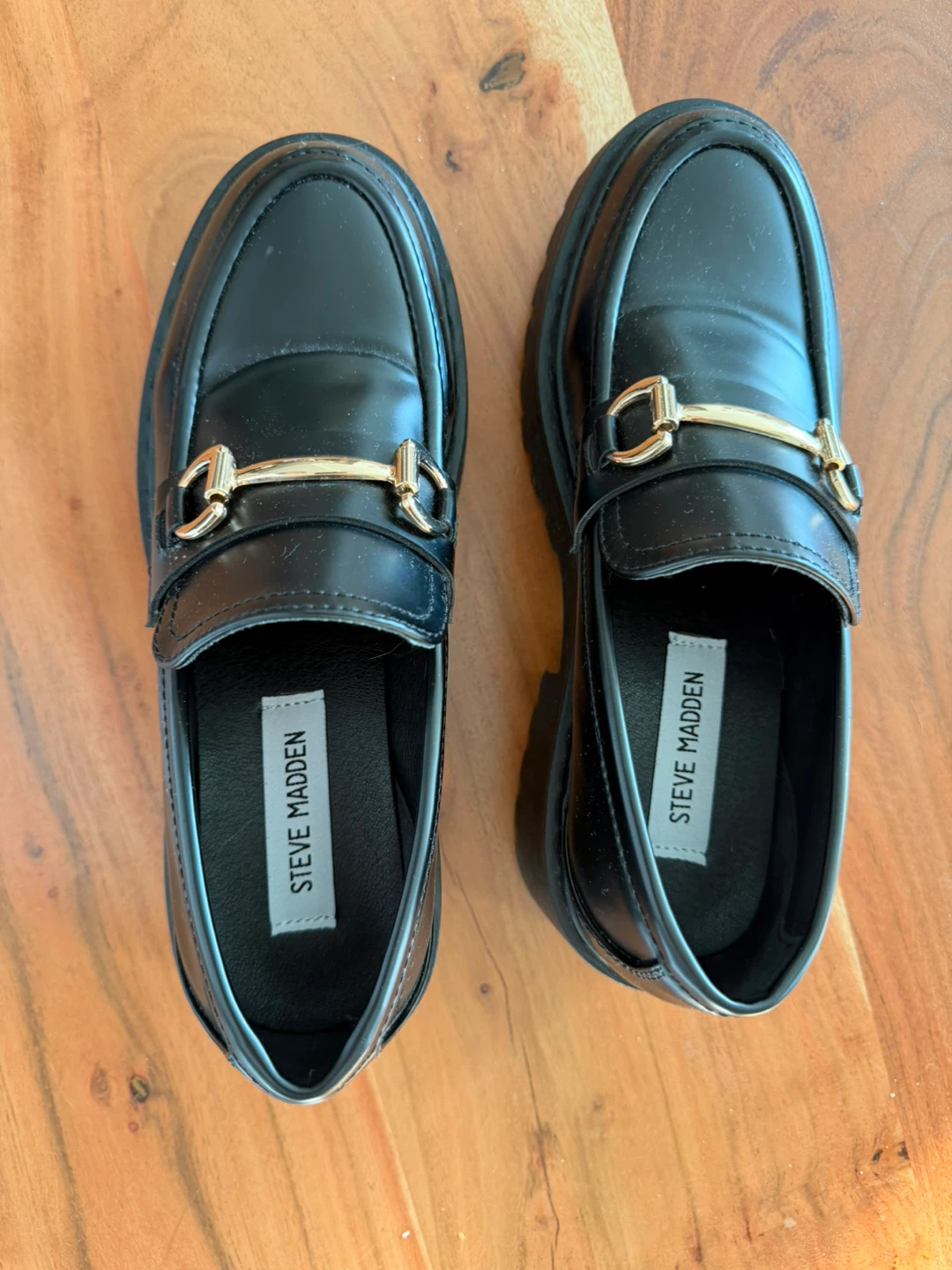 Steve Madden Black Platform Loafers