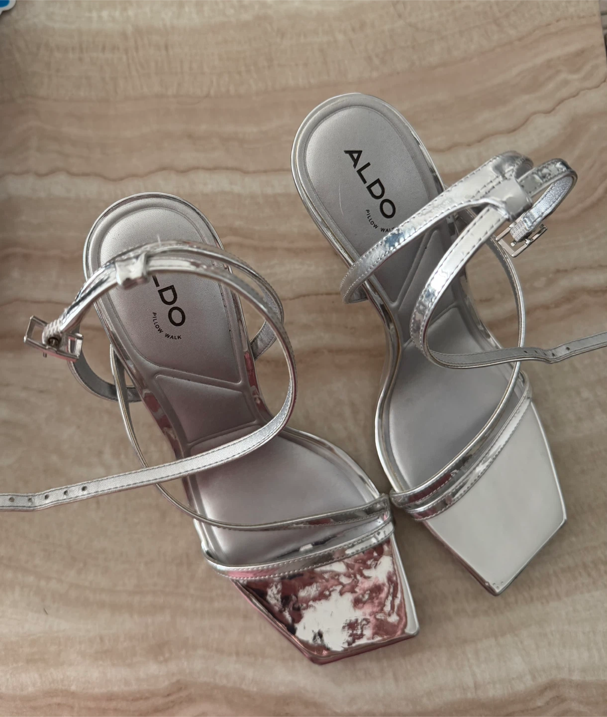 ALDO Women's Silver Strappy Heels