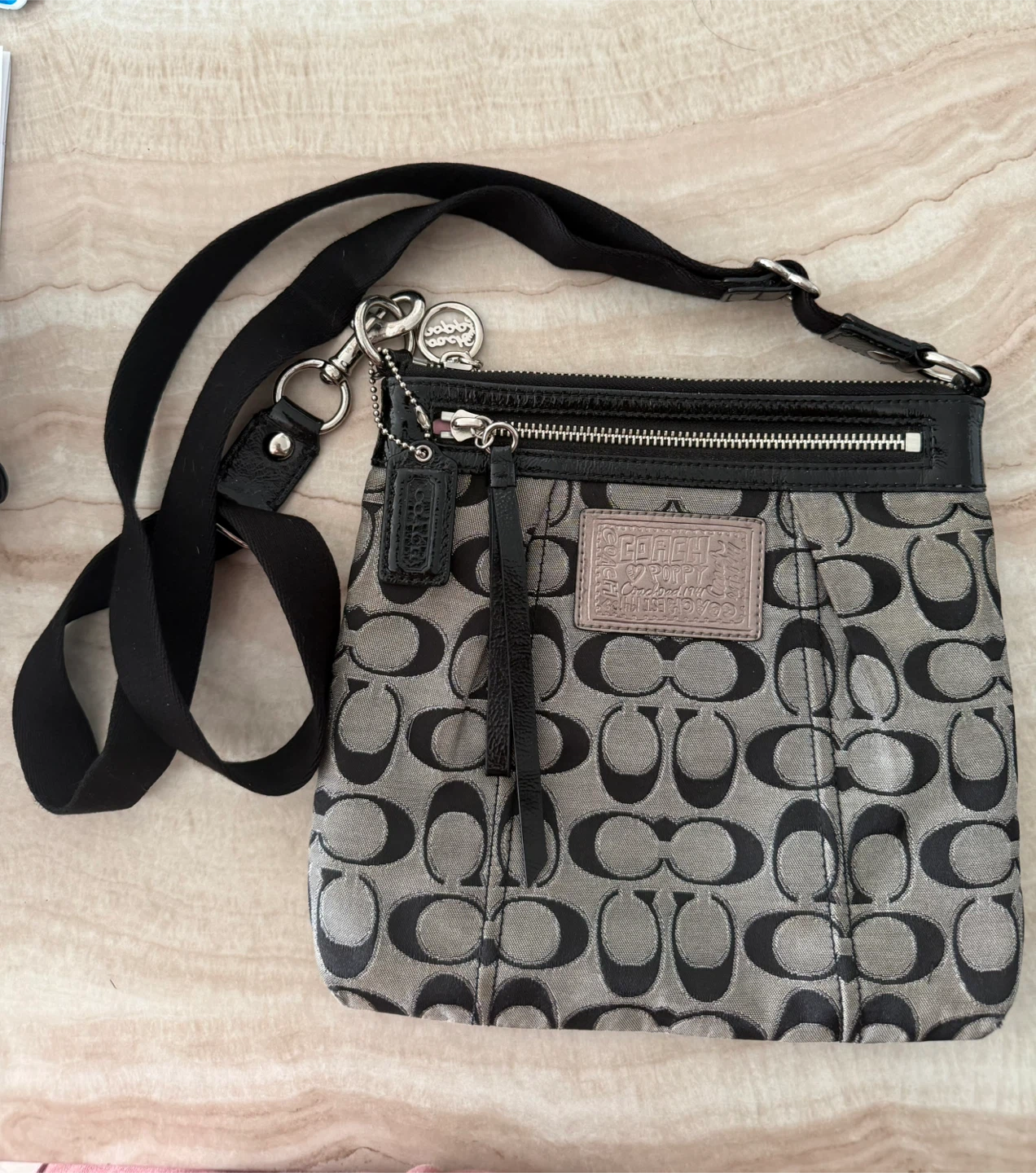 Coach poppy monogram crossbody