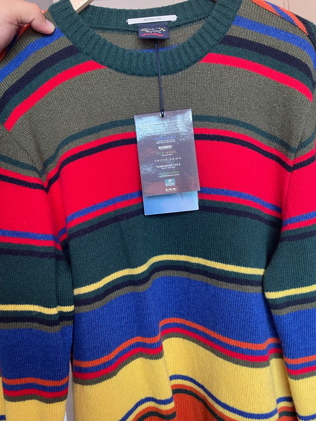Paul & Shark Striped Wool Crewneck Sweater
