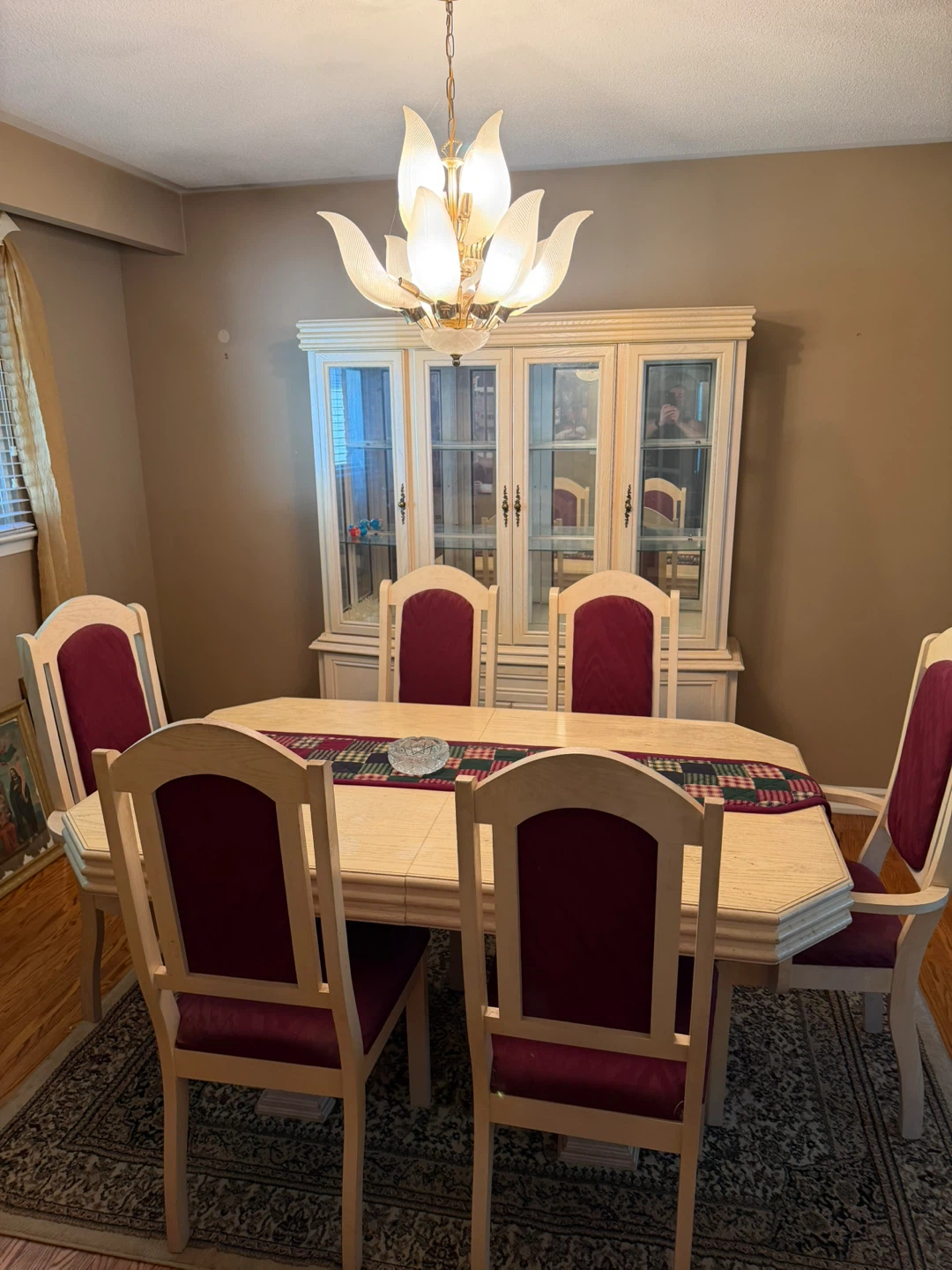 Dining Table Set with Hutch and Chairs