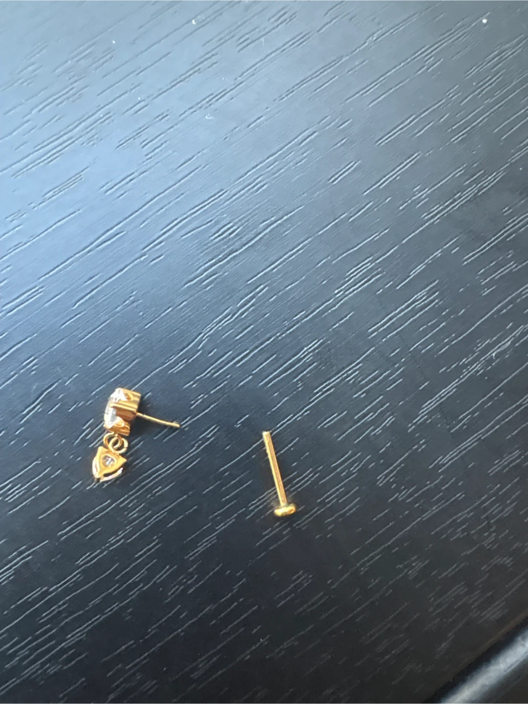 Titanium Threadless dangly nose jewlery gold - photo 2