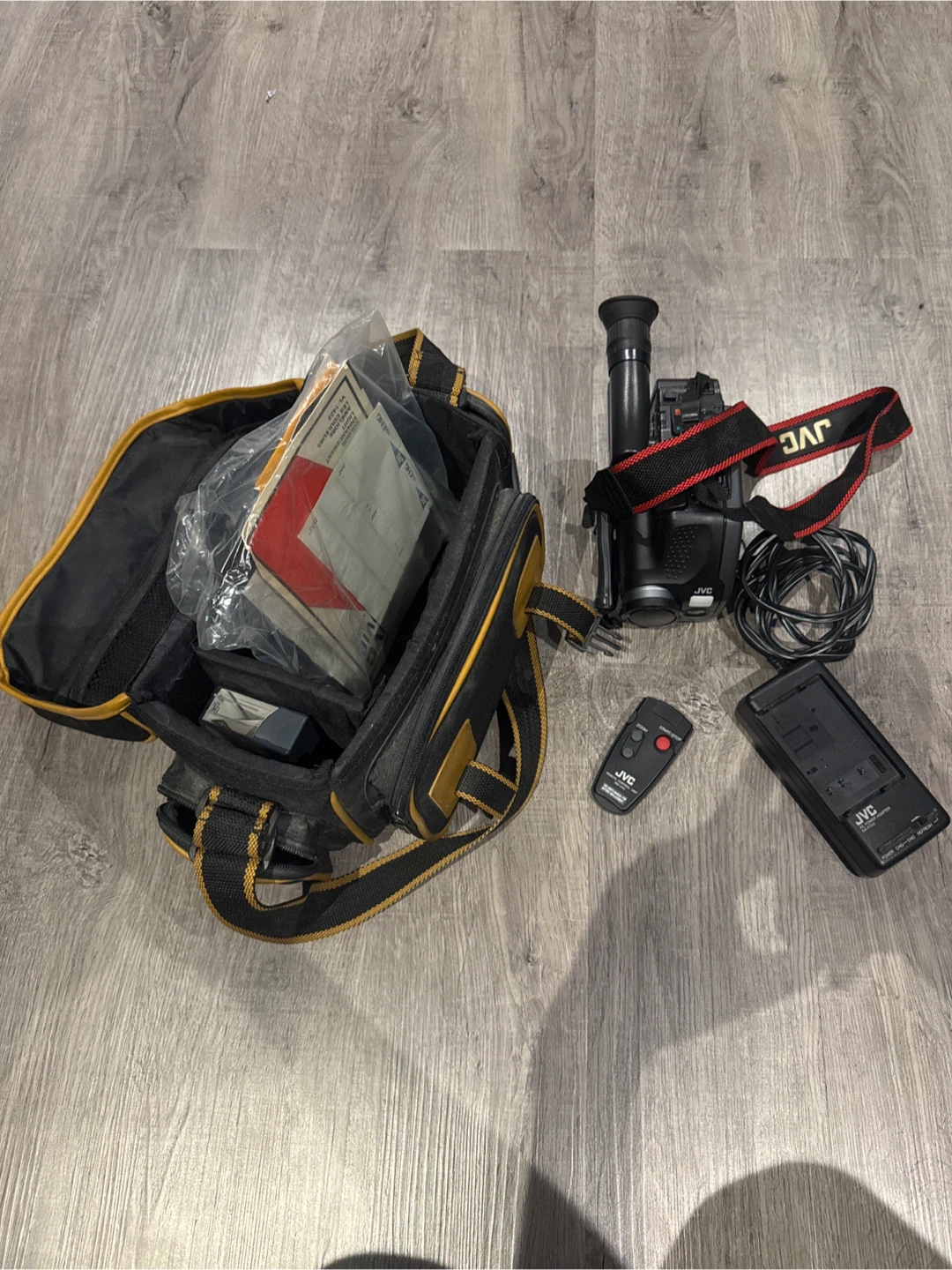 JVC Camcorder with Accessories and Bag